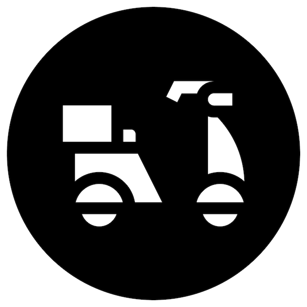 Ilustración del diseño del icono vectorial de la bicicleta de entrega