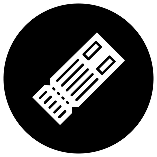 Ilustración del diseño del icono vectorial del billete de avión