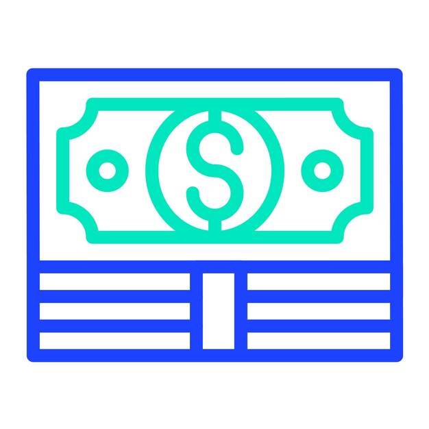 Ilustración del diseño del icono vectorial del billete de dólar