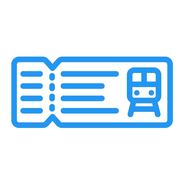 Ilustración del diseño del icono vectorial del billete de tren
