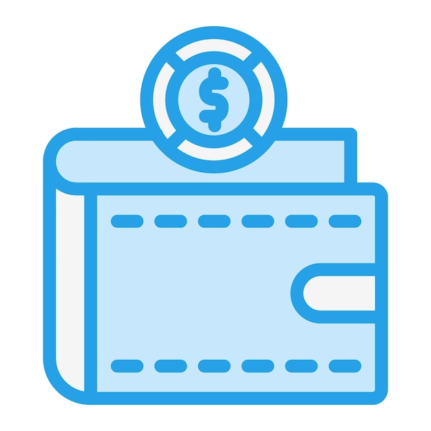 Ilustración del diseño del icono vectorial de la billetera