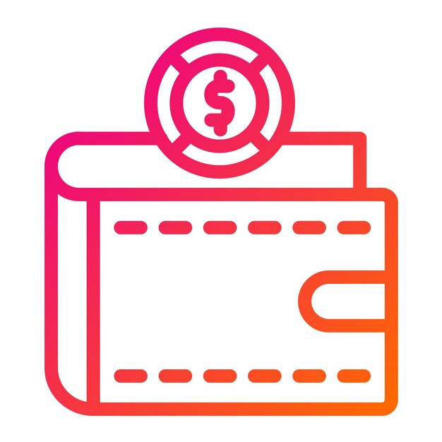 Ilustración del diseño del icono vectorial de la billetera