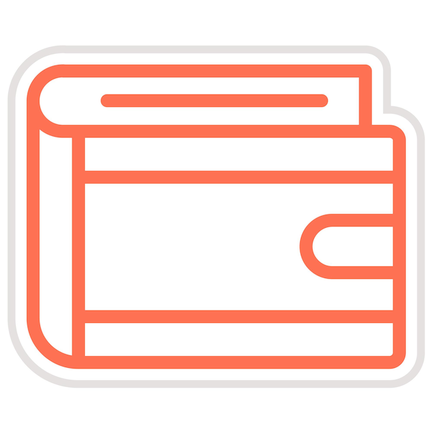 Ilustración del diseño del icono vectorial de la billetera