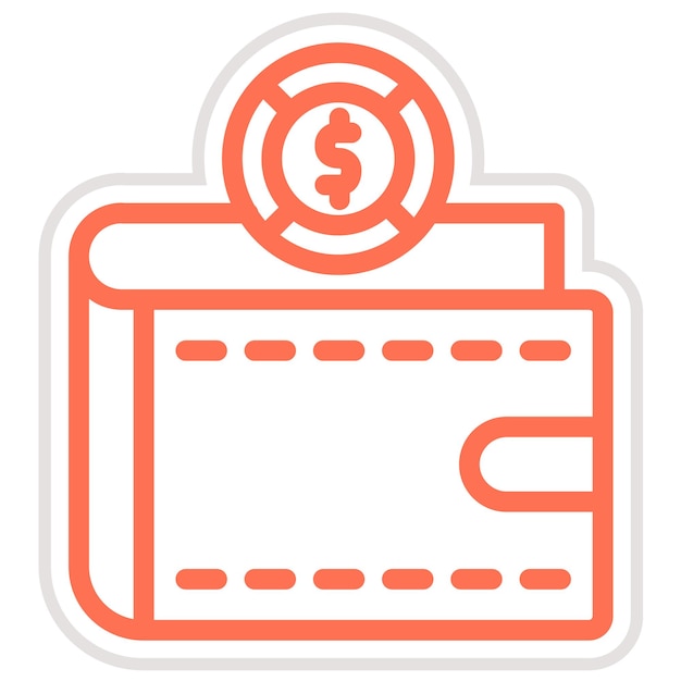 Ilustración del diseño del icono vectorial de la billetera