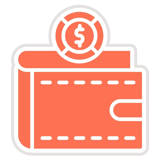 Ilustración del diseño del icono vectorial de la billetera