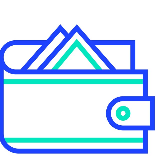 Ilustración del diseño del icono vectorial de la billetera
