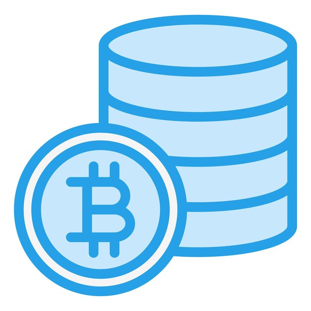 Ilustración del diseño del icono vectorial de Bitcoin