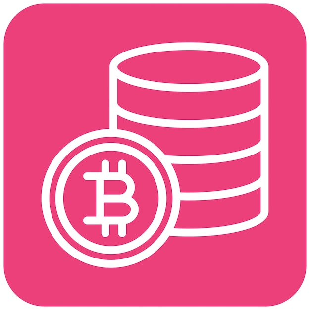 Ilustración del diseño del icono vectorial de Bitcoin