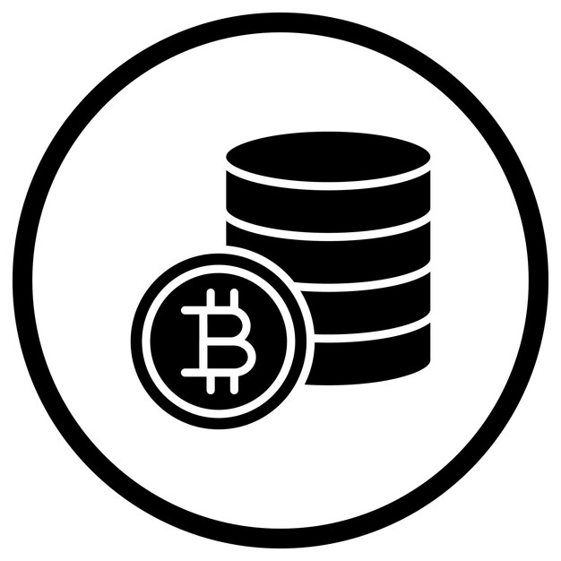 Ilustración del diseño del icono vectorial de Bitcoin