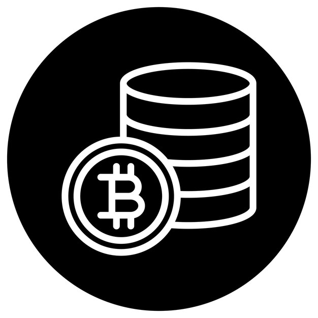 Ilustración del diseño del icono vectorial de Bitcoin