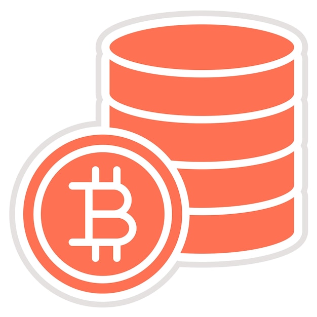 Ilustración del diseño del icono vectorial de Bitcoin