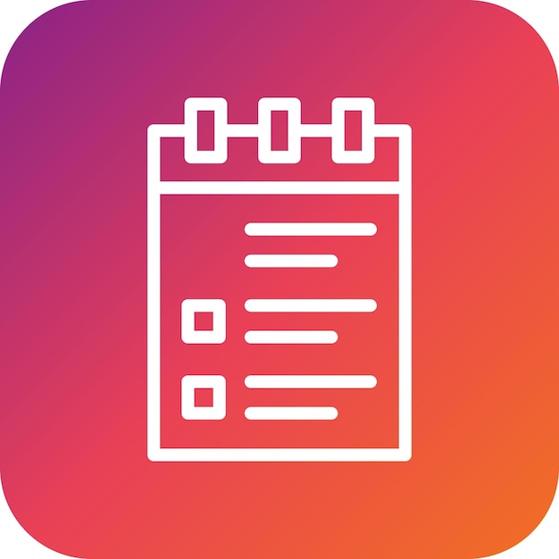 Ilustración del diseño del icono vectorial del bloc de notas
