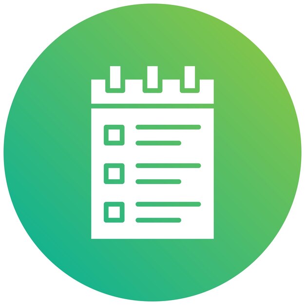 Ilustración del diseño del icono vectorial del bloc de notas