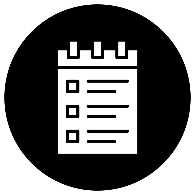 Ilustración del diseño del icono vectorial del bloc de notas