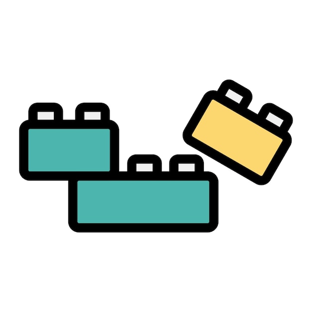 Ilustración del diseño del icono vectorial de bloques de plástico