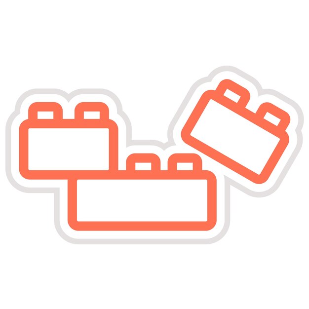 Ilustración del diseño del icono vectorial de bloques de plástico