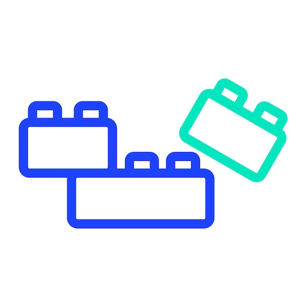 Ilustración del diseño del icono vectorial de bloques de plástico