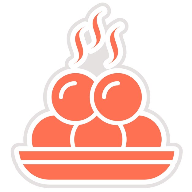 Ilustración del diseño del icono vectorial de la bola de carne