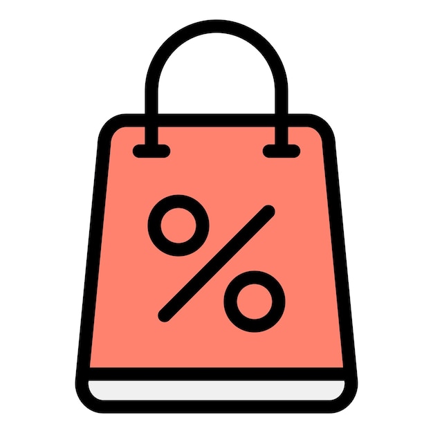 Ilustración del diseño del icono vectorial de la bolsa de compras