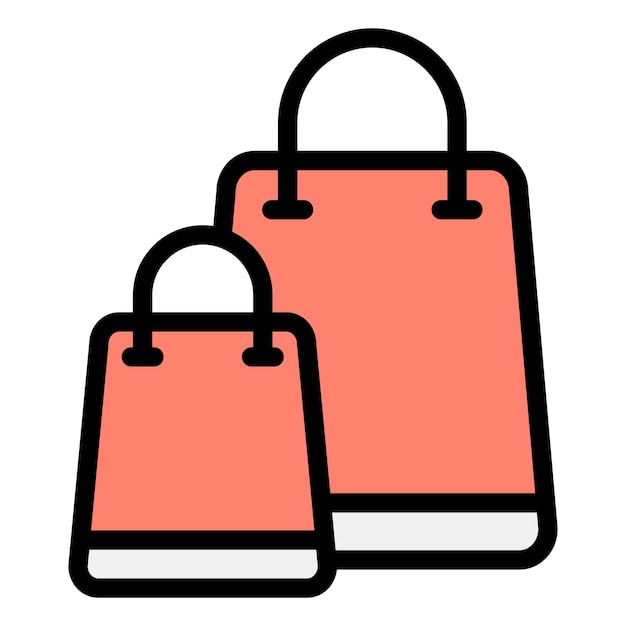 Ilustración del diseño del icono vectorial de la bolsa de compras
