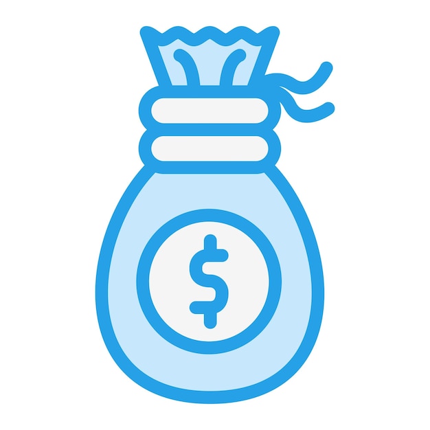 Ilustración del diseño del icono vectorial de la bolsa de dinero
