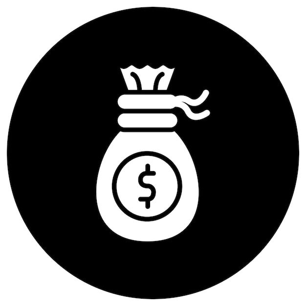 Ilustración del diseño del icono vectorial de la bolsa de dinero