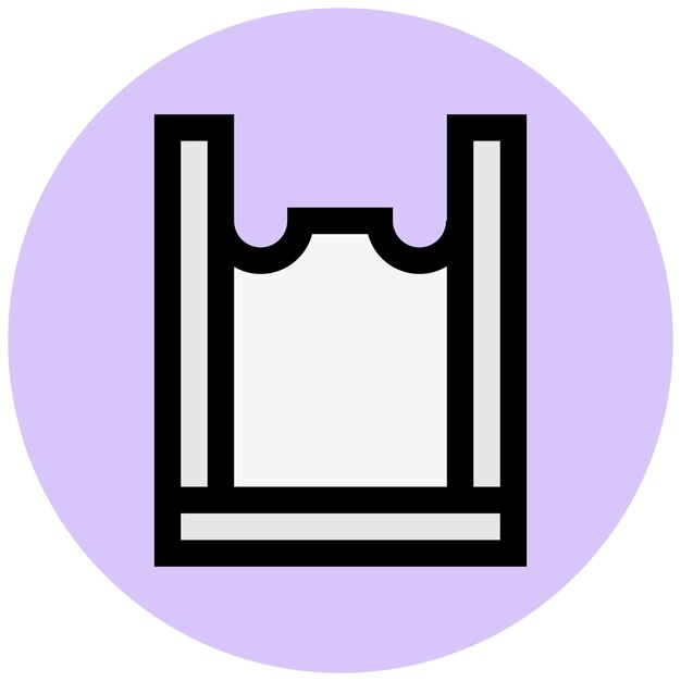 Ilustración del diseño del icono vectorial de la bolsa de plástico