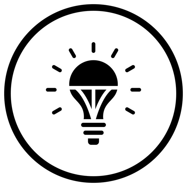 Ilustración del diseño del icono vectorial de la bombilla LED