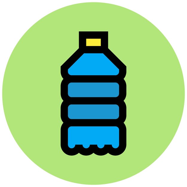 Ilustración del diseño del icono vectorial de la botella de agua
