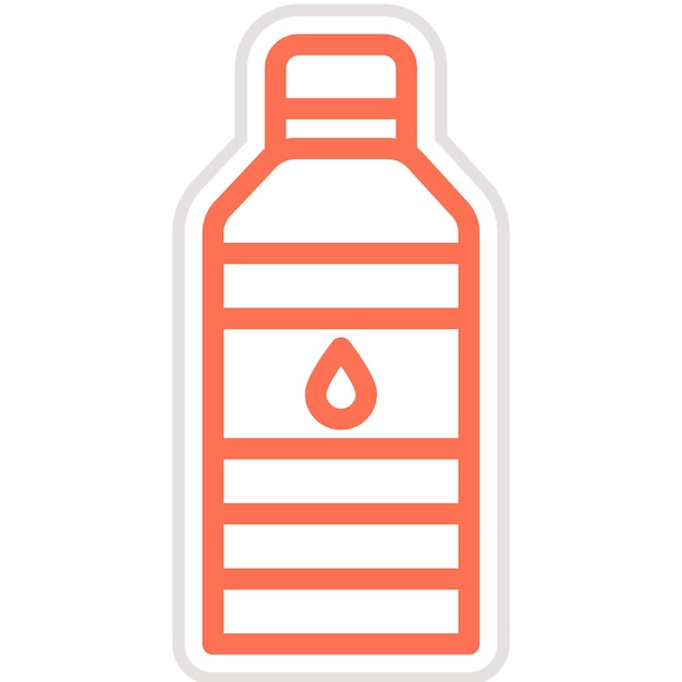 Ilustración del diseño del icono vectorial de la botella de agua