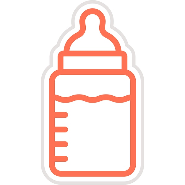 Ilustración del diseño del icono vectorial de la botella de alimentación