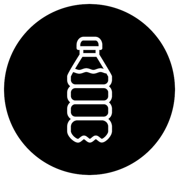 Ilustración del diseño del icono vectorial de la botella de plástico