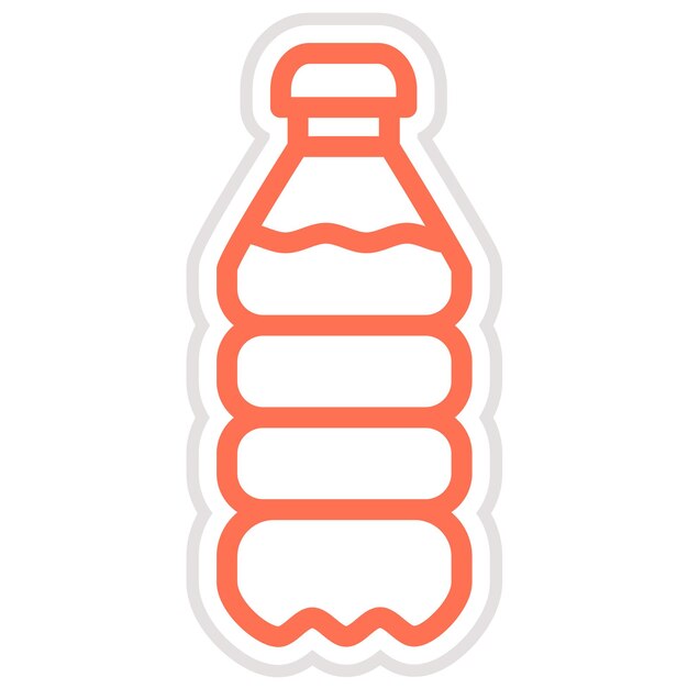 Ilustración del diseño del icono vectorial de la botella de plástico
