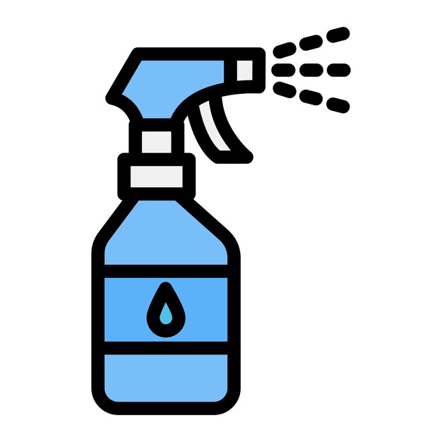 Ilustración del diseño del icono vectorial de la botella de pulverización