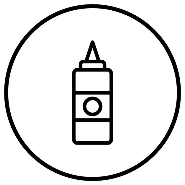 Ilustración del diseño del icono vectorial de la botella de salsa