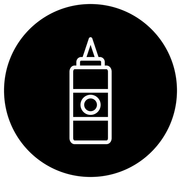 Ilustración del diseño del icono vectorial de la botella de salsa