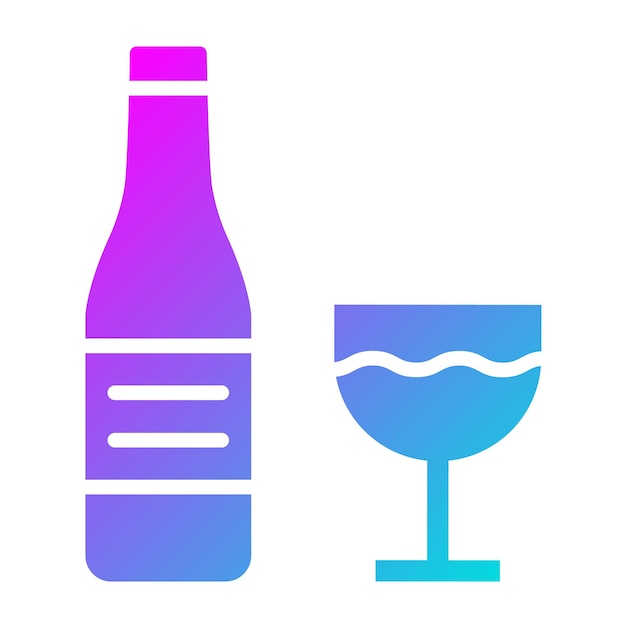 Vector ilustración del diseño del icono vectorial de la botella de vino