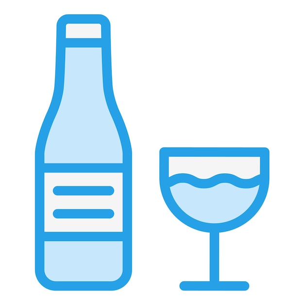 Ilustración del diseño del icono vectorial de la botella de vino
