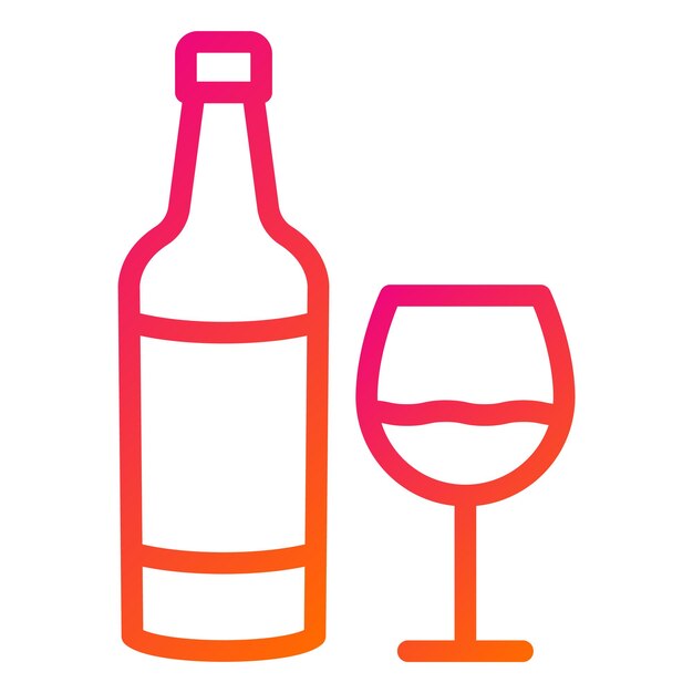Ilustración del diseño del icono vectorial de la botella de vino