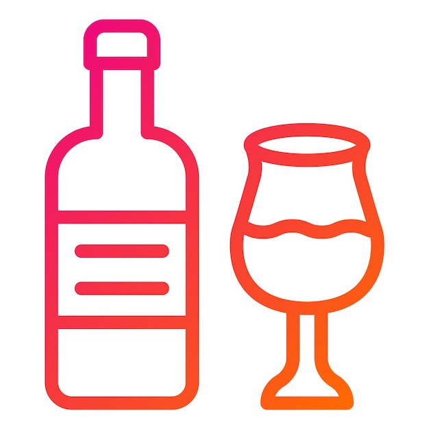Ilustración del diseño del icono vectorial de la botella de vino