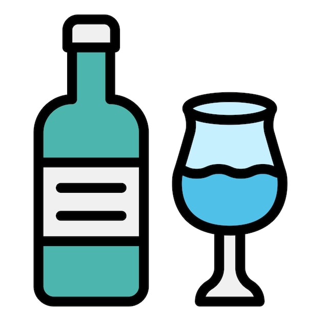 Ilustración del diseño del icono vectorial de la botella de vino