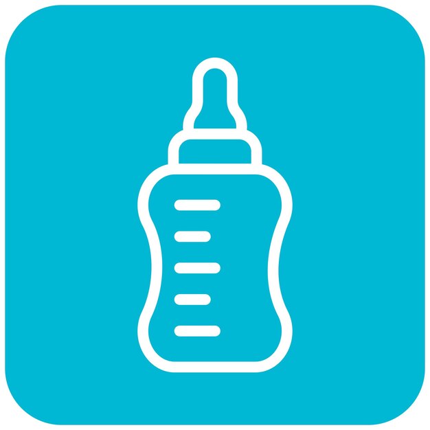Ilustración del diseño del icono vectorial del botellón para bebés