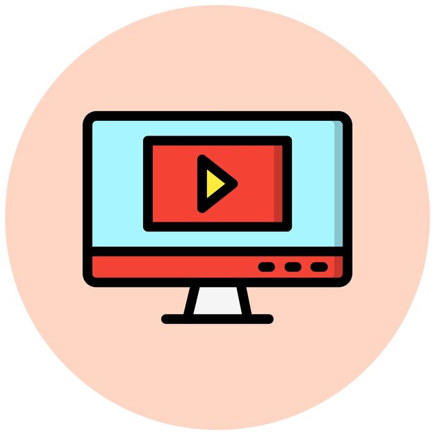 Ilustración del diseño del icono vectorial del botón de reproducción