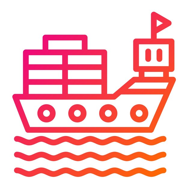 Ilustración del diseño del icono vectorial del buque de carga