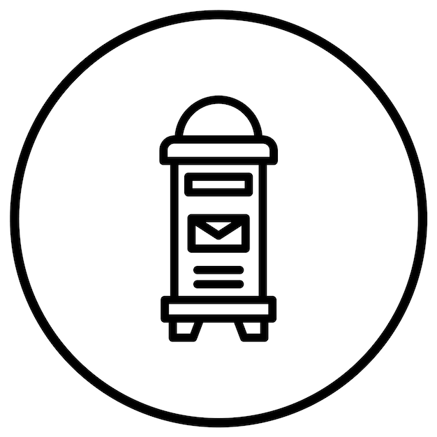 Ilustración del diseño del icono vectorial del buzón