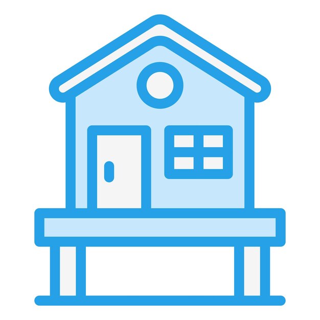 Ilustración del diseño del icono vectorial de la cabaña