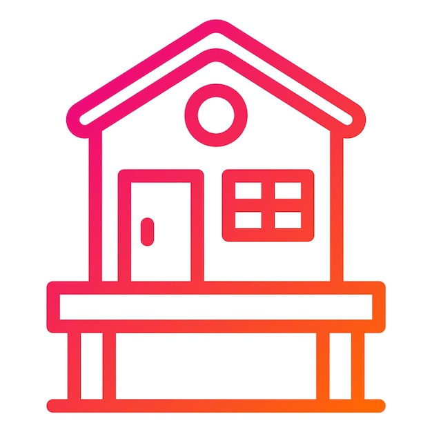 Ilustración del diseño del icono vectorial de la cabaña