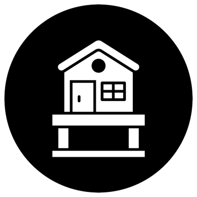 Ilustración del diseño del icono vectorial de la cabaña
