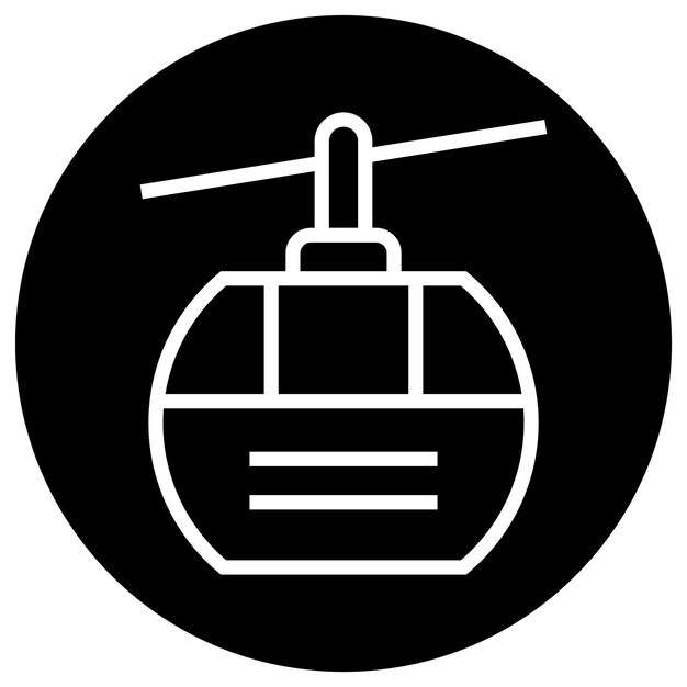 Ilustración del diseño del icono vectorial de la cabina del teleférico