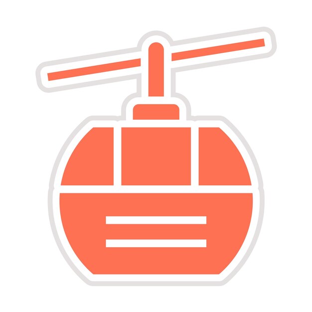 Ilustración del diseño del icono vectorial de la cabina del teleférico